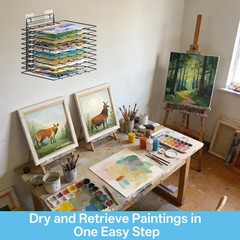Art Drying Racks for Classroom – Wall Mounted Art Drying Rack Space Saving 10…