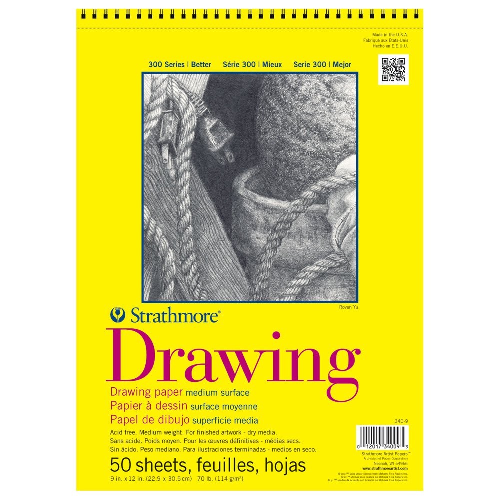 Strathmore 300 Series Wire Bound Drawing Pad, 70 lb. Drawing Paper, 9 X 12 in…
