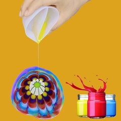 White Flower Pour Cups Silicone Split Cup For Paint Acrylic Fluid Art 6 PCS