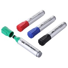 Mr. Pen- Jumbo Permanent 1 Count (Pack of 4), Black, Green, Red, Blue