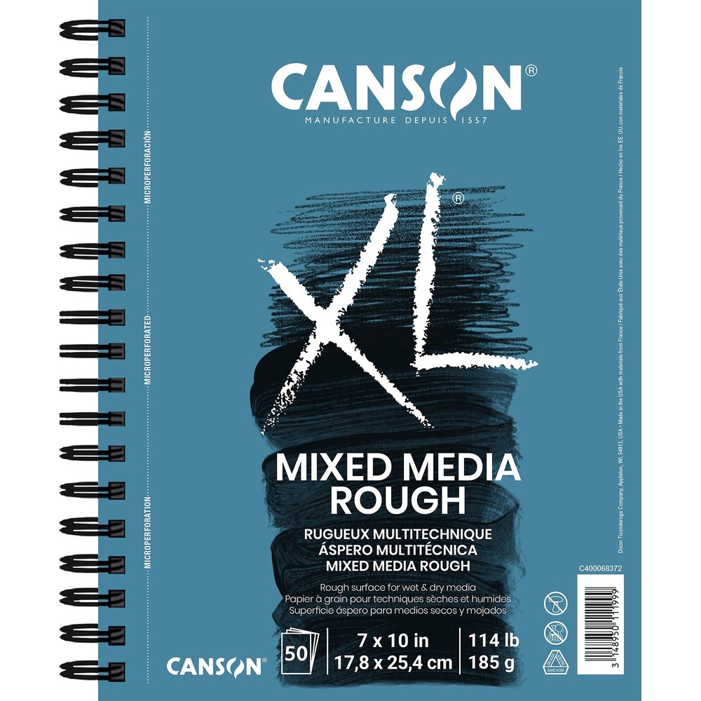XL Series Mixed Media Pad, Rough Texture, Side Wire, 7×10 inches, 50 Sheets –…
