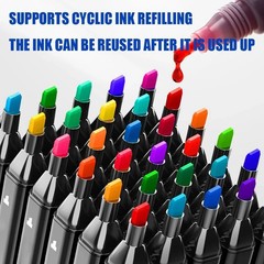 80-Color Dual Tip Alcohol Marker Set Art Drawing Pens with Storage Case