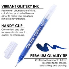 Jumbo Glitter Gel Pens Set of 18, Metallic Sparkle Gel Ink Pens, Large Capaci…