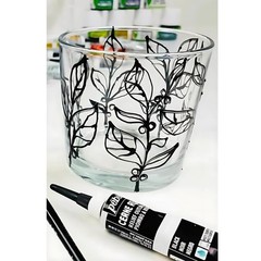 Dimensional Black Paint Set – 20ml 2 Pack for Stained Glass, Mixed Media & DIY A
