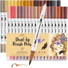 Ohuhu 36 Colours Skin Tone Colouring Pens, 1 count (Pack of 36),
