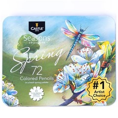 72 Spring Colored Pencils Set | Wax-Based Soft Cores | Vibrant Colors for Artist