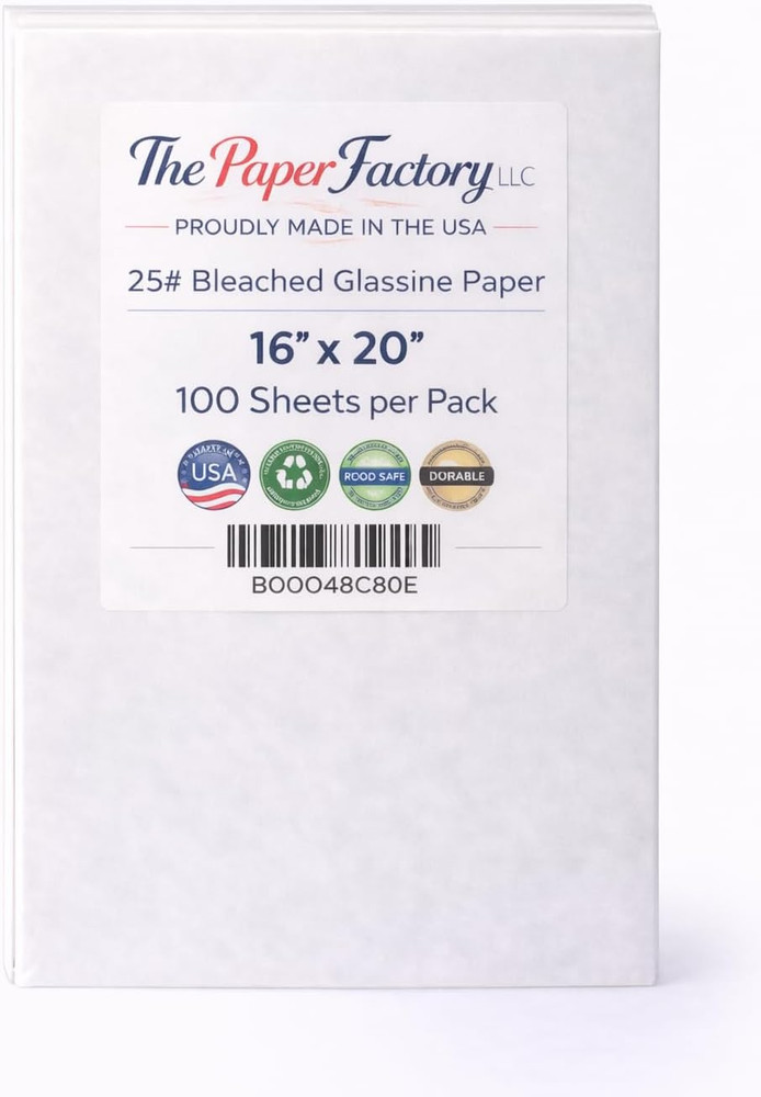 Glassine Paper 16 X 20-100 Sheets Premium Acid-Free Neutral Ph. Archival Safe