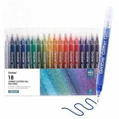 Jumbo Glitter Gel Pens Set of 18, Metallic Sparkle Gel Ink Pens, Large Capaci…