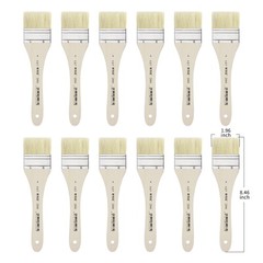 Lot of 12 Paint Brush Set Pure Hog Extra Thick Bristles 2 Inch Wide
