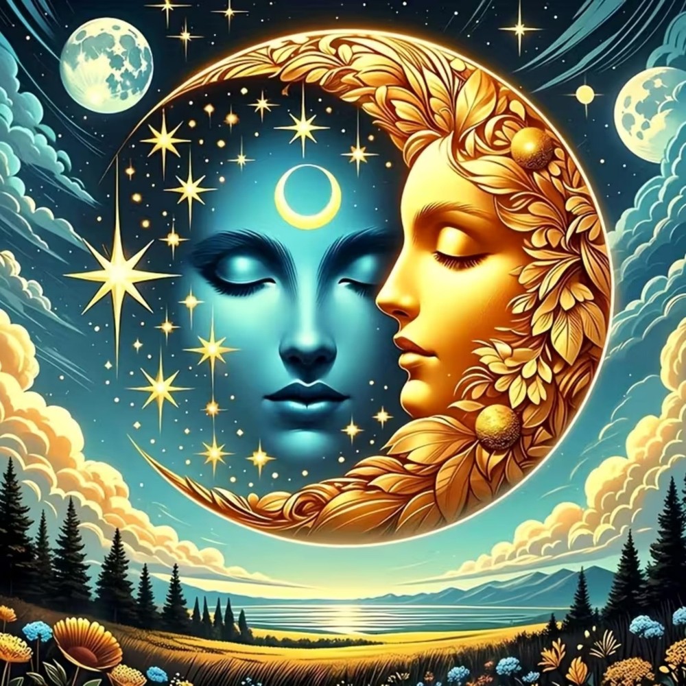 Sun and Moon Diamond Art Kits for Adults- 5D Diamond Painting Kits for Adults Be