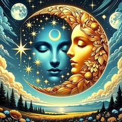 Sun and Moon Diamond Art Kits for Adults- 5D Diamond Painting Kits for Adults Be