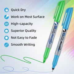 24 Pack Color Permanent Markers, Fine 1 Count (Pack of 24), 24 pack 12 color