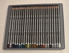 New Derwent Graphitint 24 Tinted Graphite Pencils Tin Vibrant Watercolor Shades