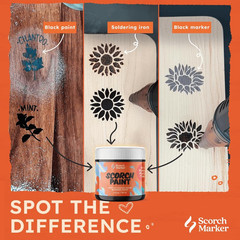 SCORCH PAINT – Wood Burning Paint for Crafts, Stencils, DIY Projects & Pyrograph
