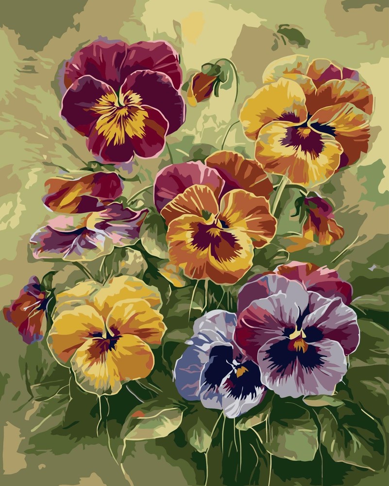 Flowers Painting By Numbers Kit Embroidery Cross Stitch Wall Art Deco DIY