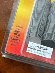 Magnetic coins self adhesive, 100, new in a plastic seal, 3/4 inches