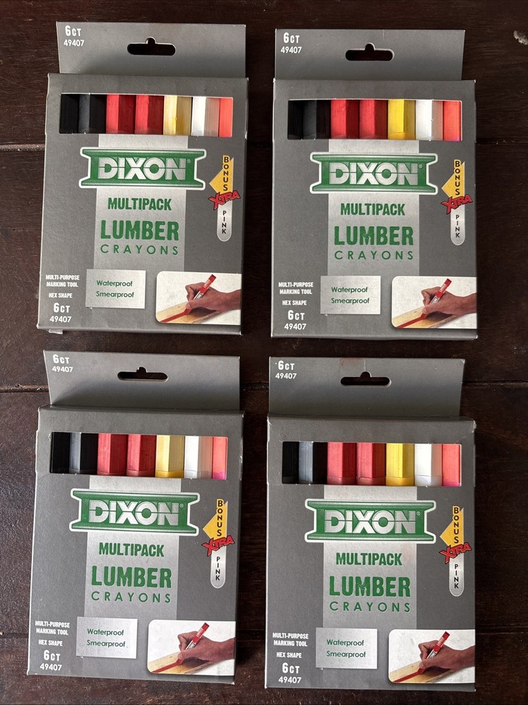 Dixon Lumber Crayons Multipack Waterproof 6 + Bonus Extra Pink New Sealed 4 pack
