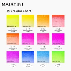 Mairtini Fluorescent Watercolor Paint Set 12color 15ml Tube for Scrapbooking,…