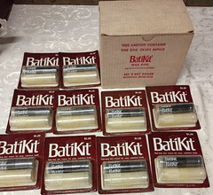 NOS 1 dozen (12) BatiKit Wax Dyes Made in USA CK-302 Black & Clear stick onestep