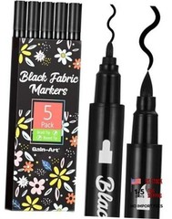 Fabric Markers, Dual-Tip Fabric Markers Permanent for Clothes, Non-Toxic Black
