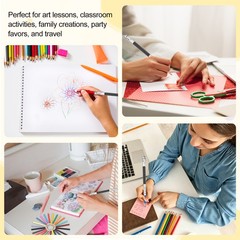50Pcs Mini Colored Pencils 3.5 Inch Coloring Pencils with Extender, Tangerine