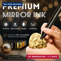 SRUOLOC 3Pcs Liquid Chrome Paint Markers, Oil-based Permanent Chrome Maker, Glos