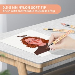 Art markers for drawing with a soft brush tip.