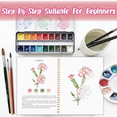 3Pcs Watercolor Workbook – Coloring Book for Beginner, Coloring Books for Adu