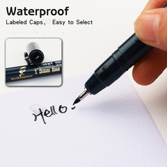 16 Pack Micro Fineliner Drawing Pens – Waterproof Black Ink, Assorted Tip Sizes