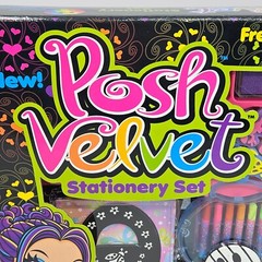 LISA FRANK POSH VELVET STATIONERY SET STICKERS MARKERS BEADS NEW SEALED IN BOX
