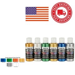 Indoor Airbrush Paint Multicolor 6 Bottles 2 Ounce Perfect for Various Surfaces