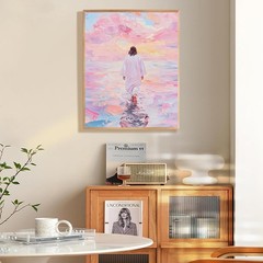 Paint by Numbers for Adults and Kids, Pink Wall Art Religious Christian Paint…