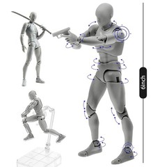 Art Manikin Figure Model for Sketching and Painting Supplies – Male, Grey
