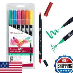 Tombow Abt-6P-3 Dual Brush Pen Pack Of 6 Multicolor