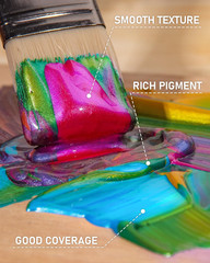 20 Colors Iridescent Acrylic Paint, 8.45Oz / 250Ml Large Bulk Metallic Acrylic P