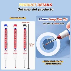 Marker Deep Hole 1-40PCS 20mm Long Nib Waterproof Metal Perforating Pen