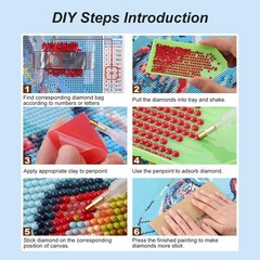 FHBUBPUP 5D Dragon Diamond Painting Kits for 30 cm x 30 cm, Multicolored