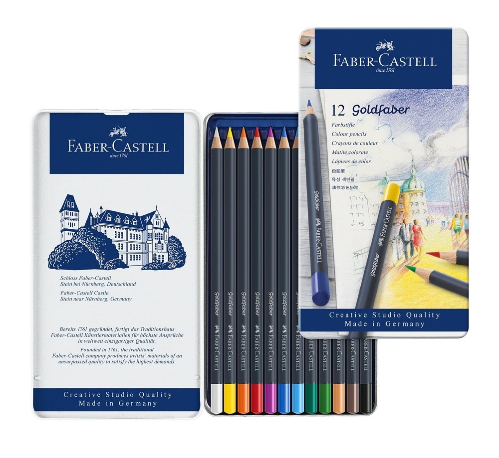 Faber-Castell Goldfaber Color Pencils – Tin of 12 Colors