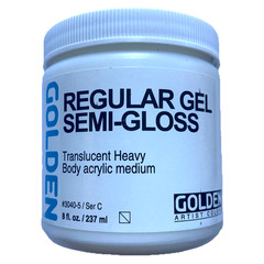 GOLDEN Regular Gel Semi-Gloss 8 fl. oz. Professional Acrylic Gel Medium #3040-5