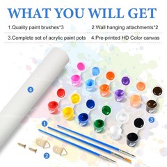 PRASIO Paint by Numbers Kit for Adults 16×20 Inch, XM-OP-ColorfulVases-4050