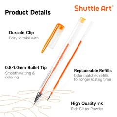 Shuttle Art 240 Pack Glitter Gel Pens, 240 Piece Set, 240 Colors