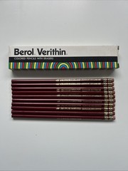 Verithin Eagle Colored Pencils Carmine Red E 745 Vintage Box & 10 Pencils