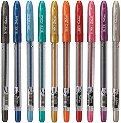 LINC Metallic Glitter Gel Pens, Sparkle Shine – Pack of 10 Assorted Colors