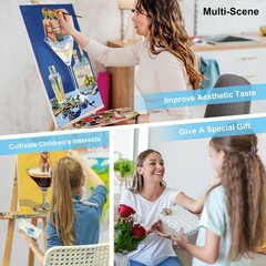 6 Pack Paint by Numbers Kit for Adults Beginners – 8×12 Inch Cocktail Adult Pain