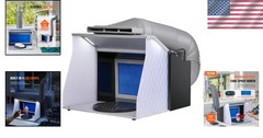 Dual Exhaust Portable Airbrush Spray Booth with Detachable Turntable & Filters