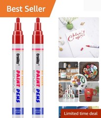 2 Pack Red Paint Markers – Waterproof, Quick Dry Permanent Ink for Crafts