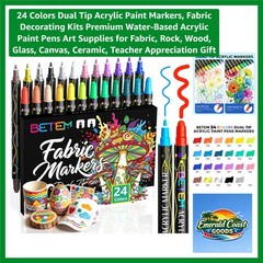 24 Colors Dual Tip Acrylic Paint Markers – Perfect for Crafting and Customizing