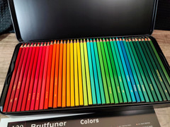 New 120 BRUTFUNER SQUARE COLORED PENCILS in Tin Box