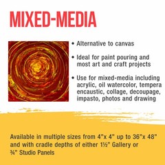 12″ x 12″ Studio 3/4″ Profile Depth Artist Wood Pouring Panel Boards Pack of 3