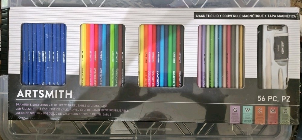 Artsmith Art Supplies Kit, 55-Piece Drawing, Sketching Pencils Set, Sealed 🎨
